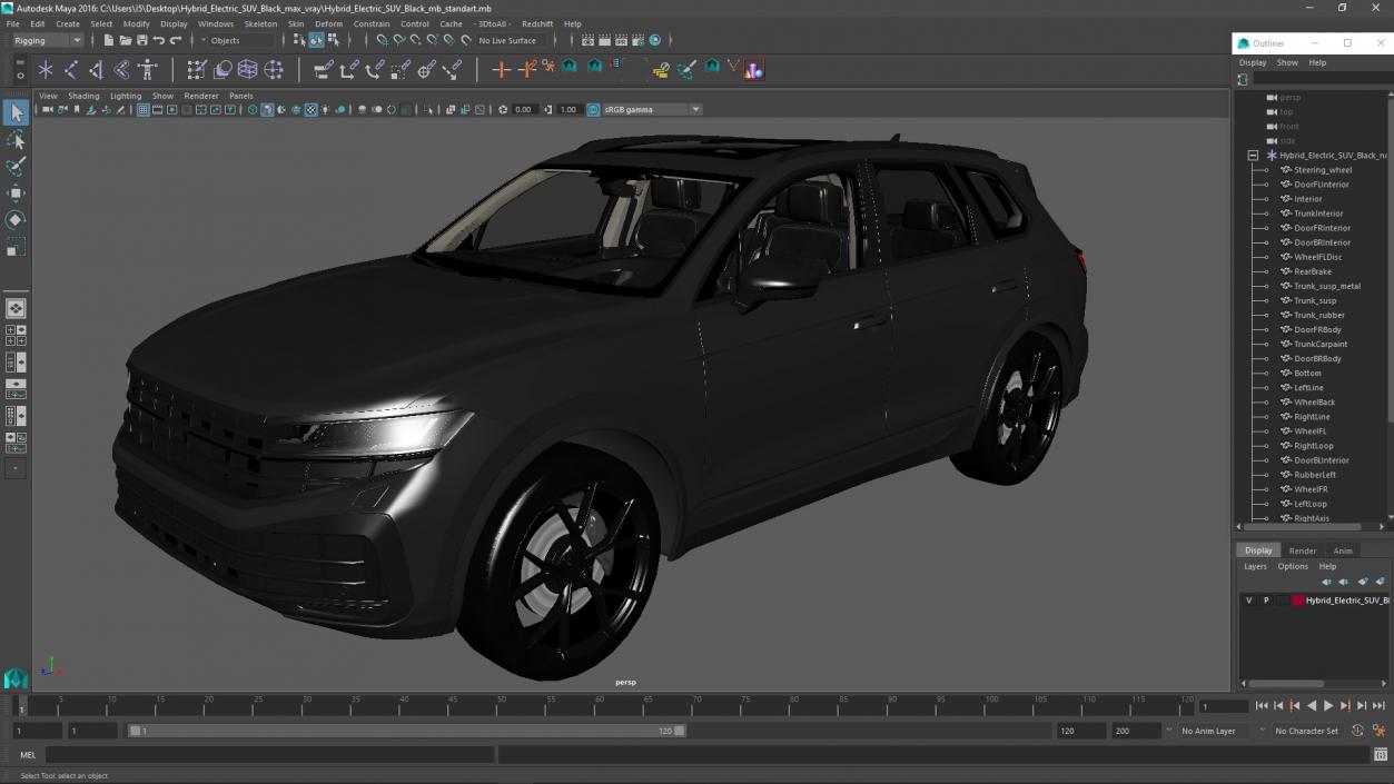 3D model Hybrid Electric SUV Black