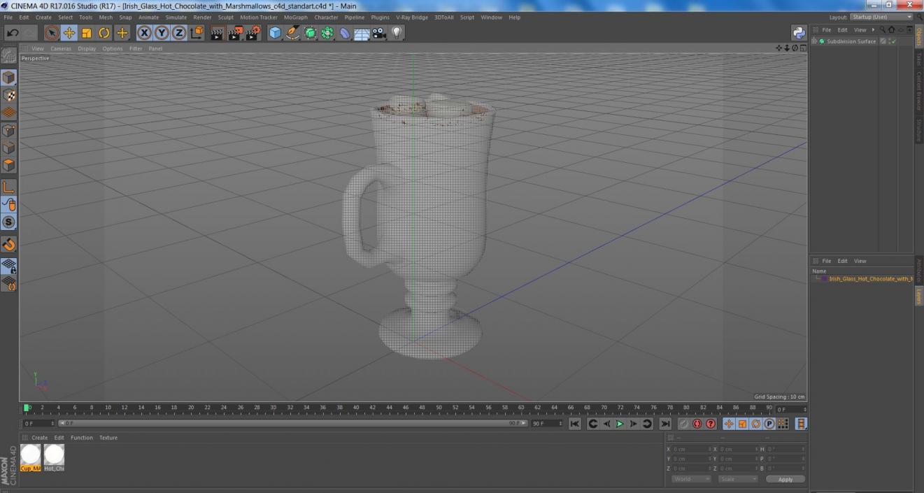 3D model Irish Glass Hot Chocolate with Marshmallows 2