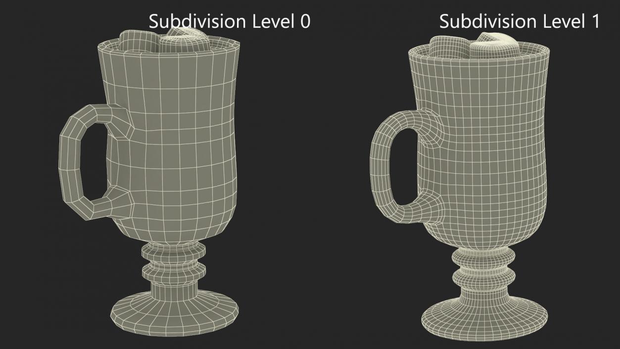 3D model Irish Glass Hot Chocolate with Marshmallows 2