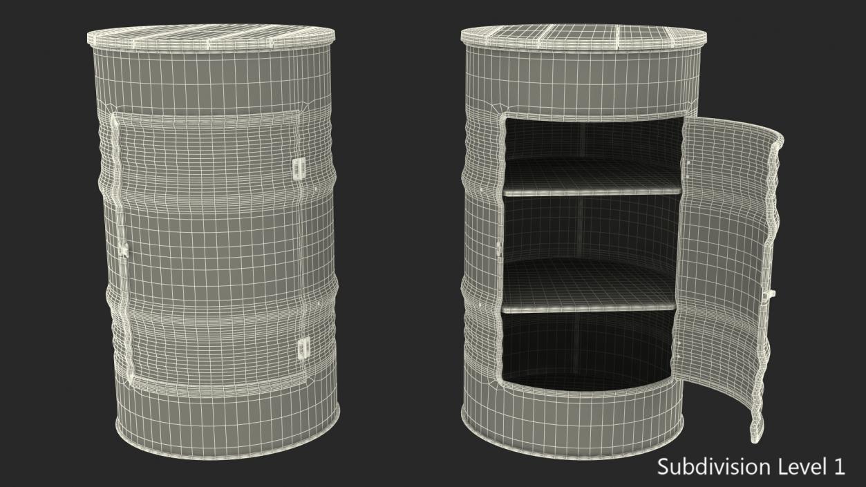 3D model Upcycled Oil Drum Cabinet