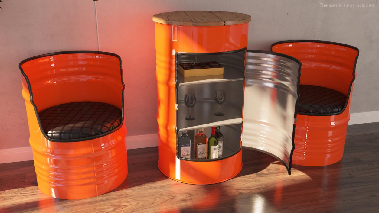 3D model Upcycled Oil Drum Cabinet