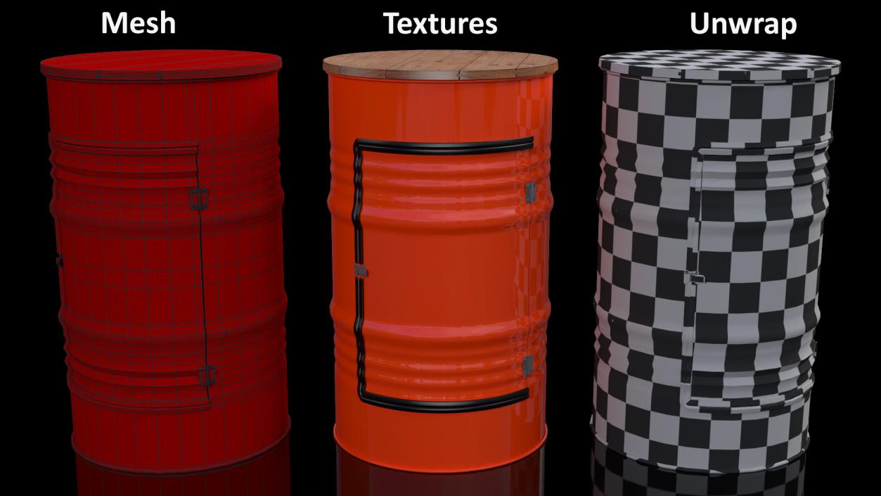 3D model Upcycled Oil Drum Cabinet