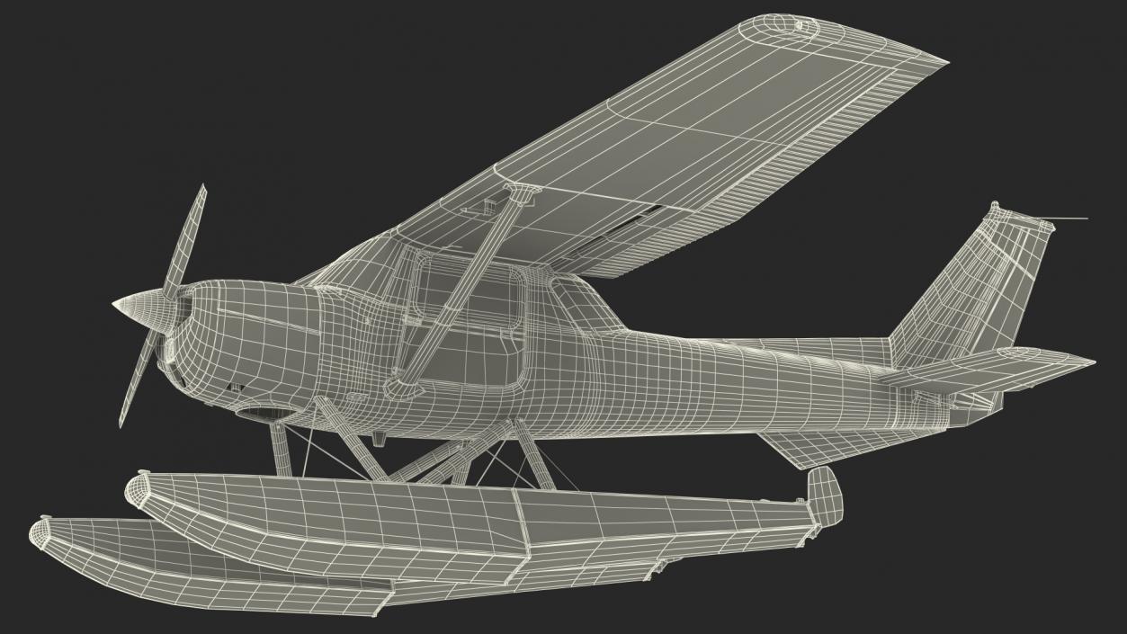 Light Floatplane Aircraft Rigged 3D