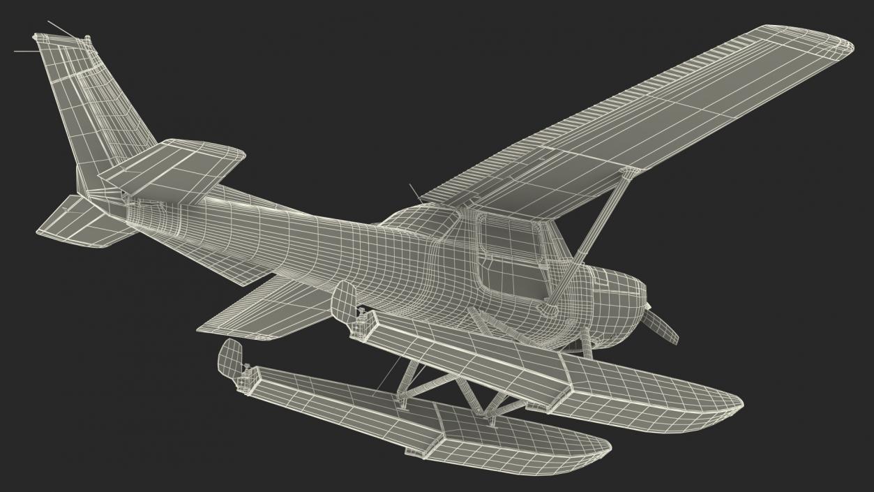 Light Floatplane Aircraft Rigged 3D