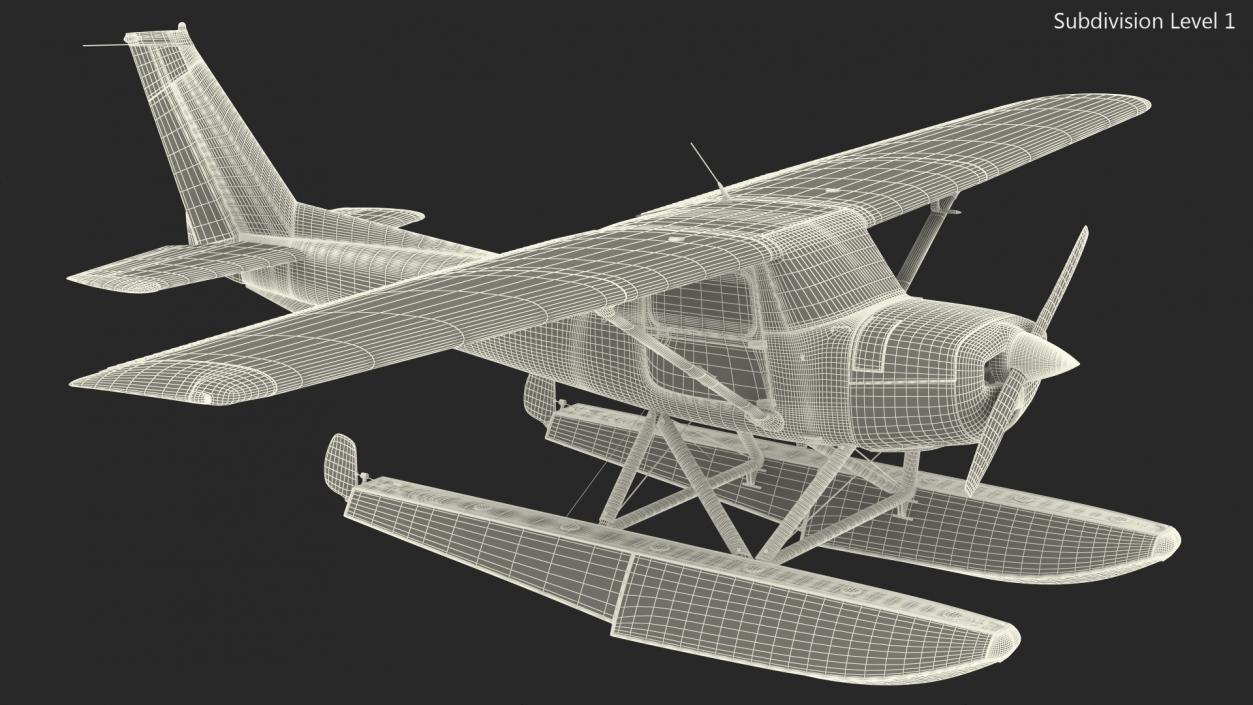 Light Floatplane Aircraft Rigged 3D