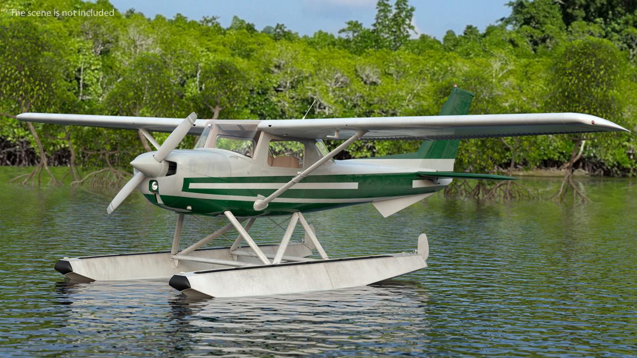 Light Floatplane Aircraft Rigged 3D