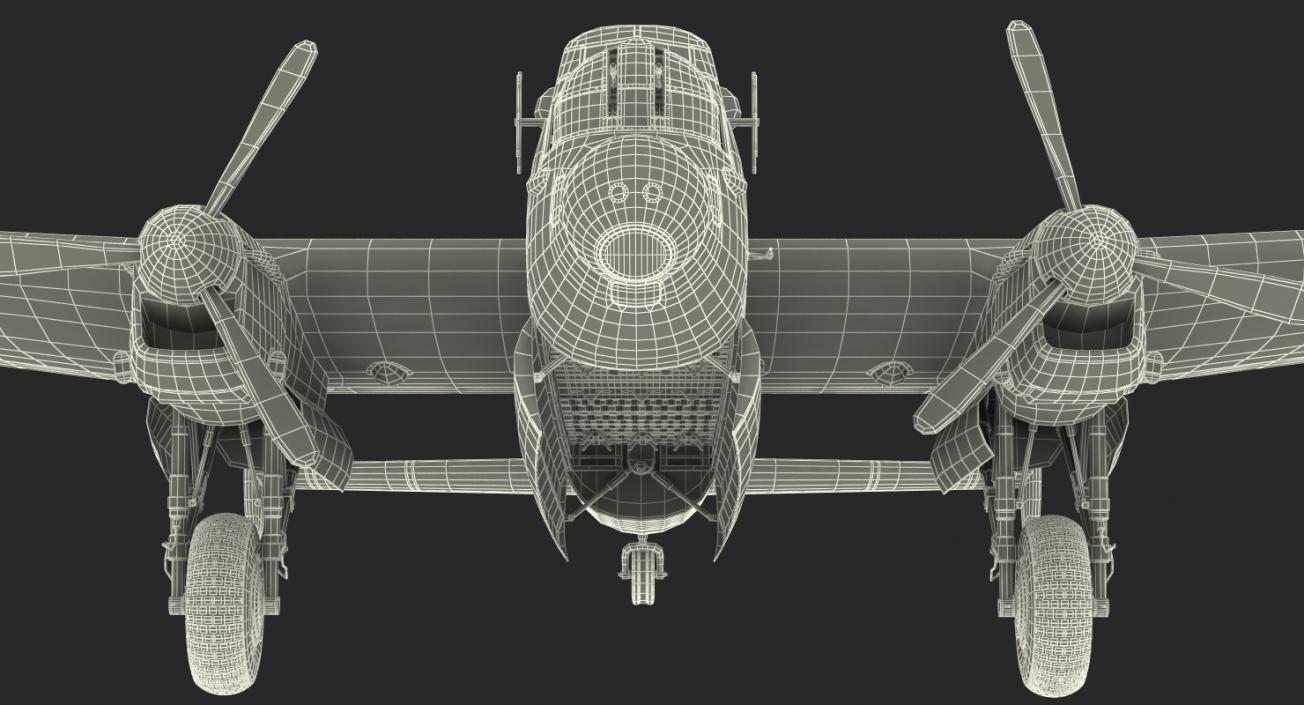 British Heavy Bomber Avro Lancaster WWII Rigged 3D