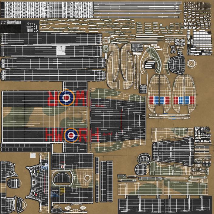 British Heavy Bomber Avro Lancaster WWII Rigged 3D