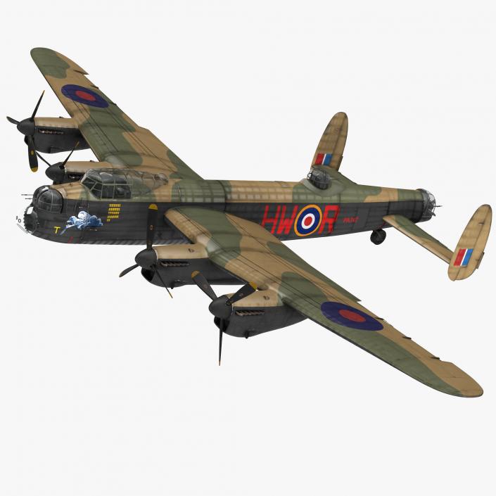 British Heavy Bomber Avro Lancaster WWII Rigged 3D