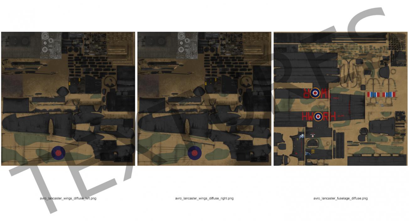 British Heavy Bomber Avro Lancaster WWII Rigged 3D