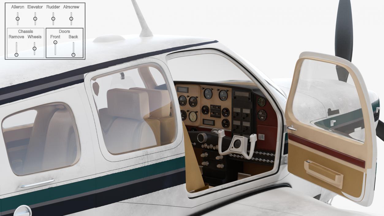 3D model Light Civil Airplane Generic Rigged