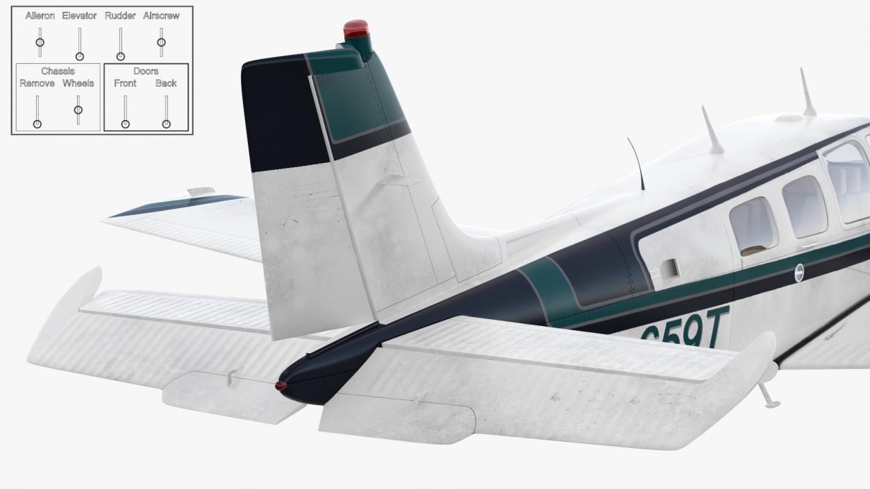 3D model Light Civil Airplane Generic Rigged