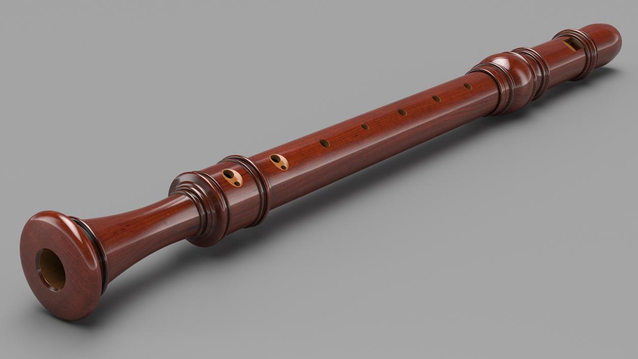 3D Wooden Recorder Flute