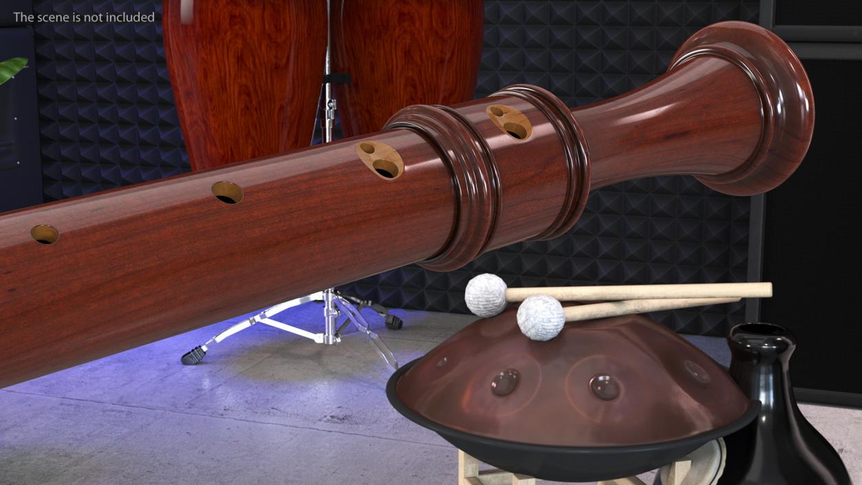 3D Wooden Recorder Flute