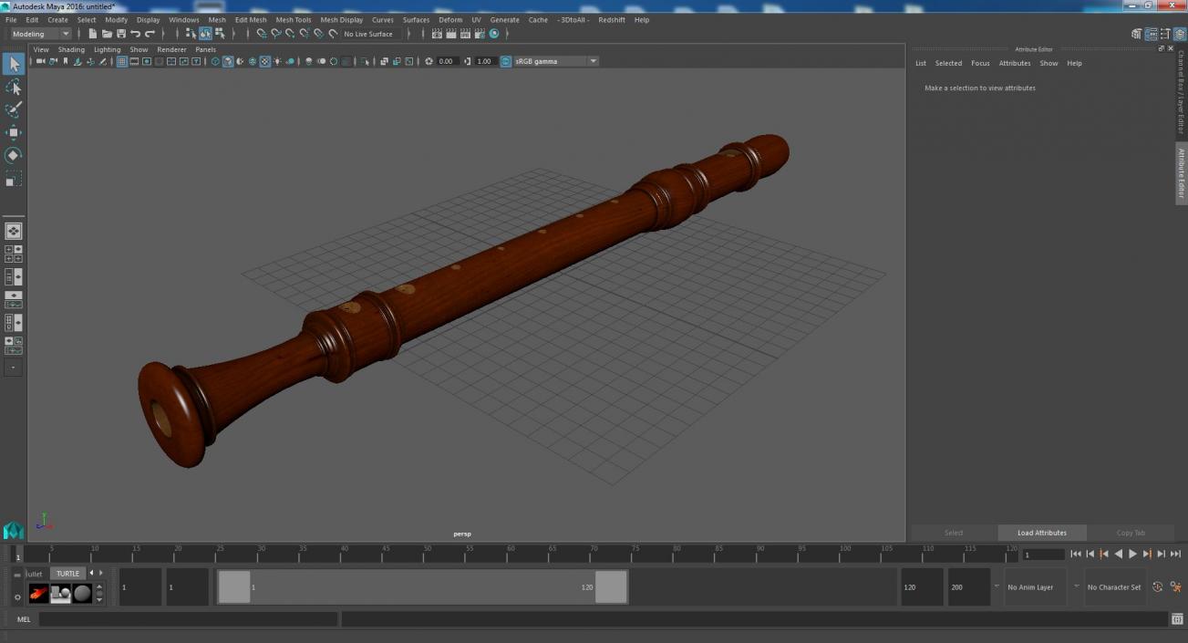 3D Wooden Recorder Flute