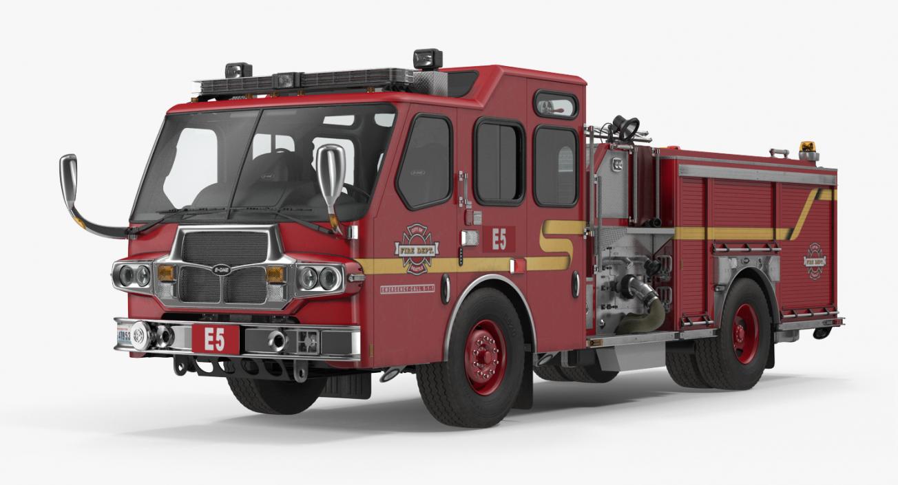 3D Fire Apparatus E-One Quest Seattle Rigged