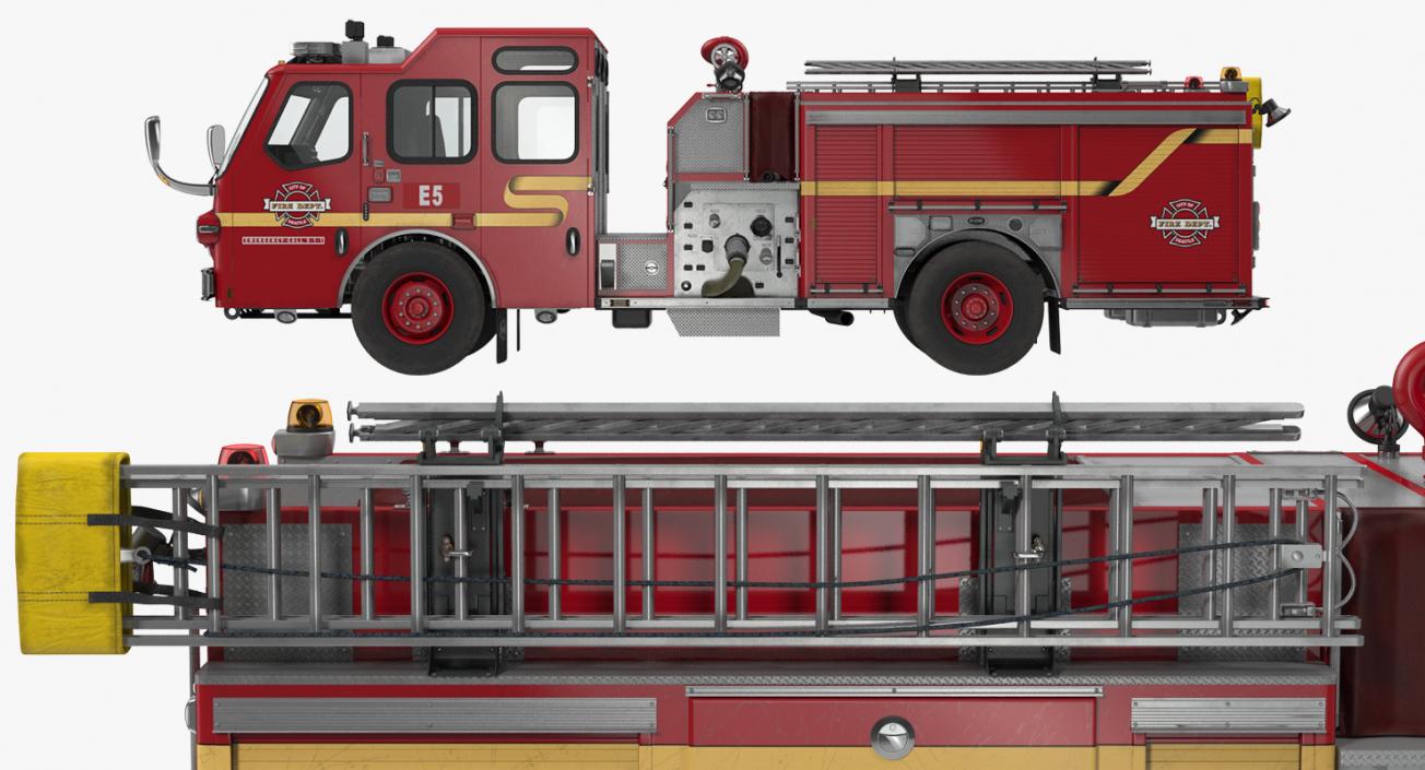 3D Fire Apparatus E-One Quest Seattle Rigged