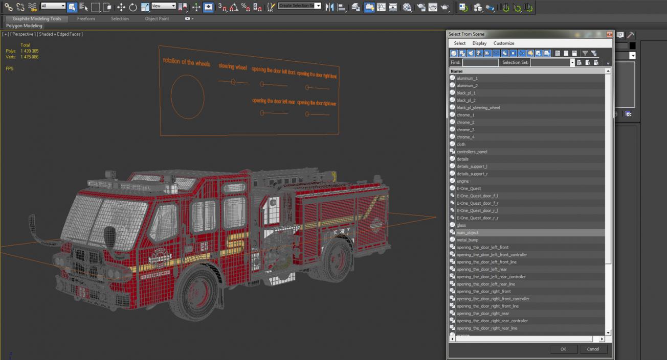 3D Fire Apparatus E-One Quest Seattle Rigged