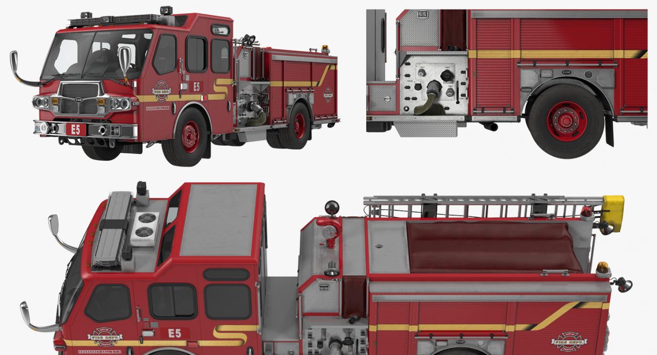 3D Fire Apparatus E-One Quest Seattle Rigged