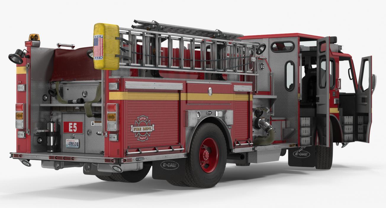 3D Fire Apparatus E-One Quest Seattle Rigged