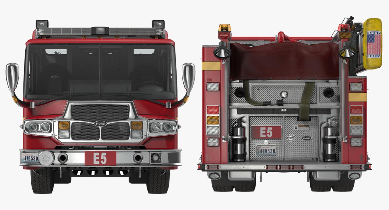 3D Fire Apparatus E-One Quest Seattle Rigged