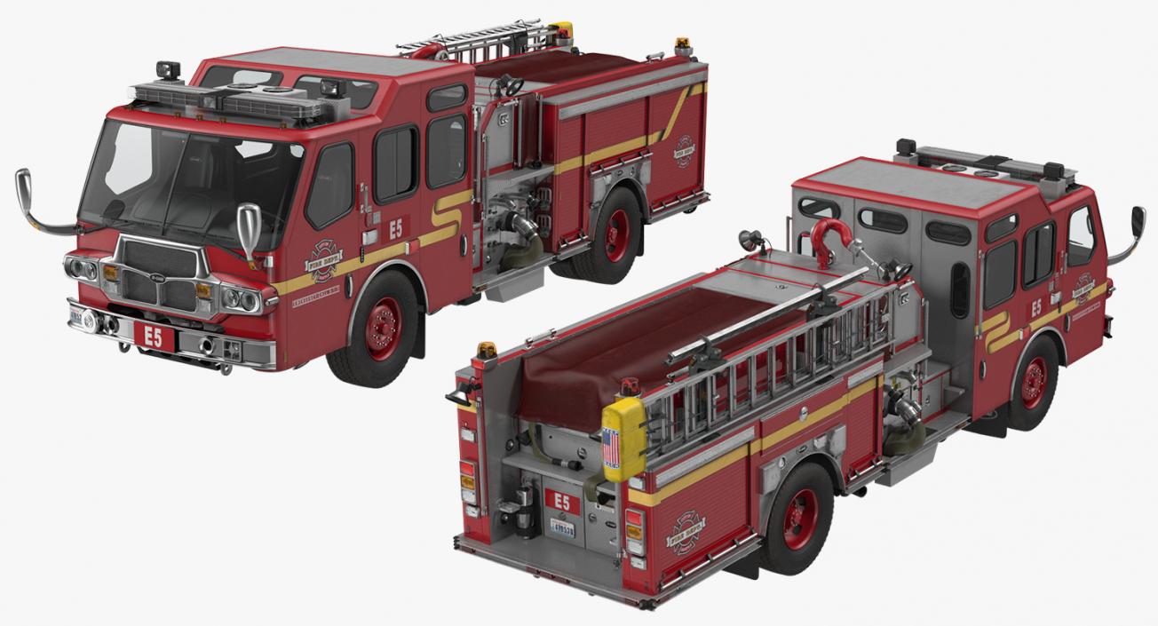 3D Fire Apparatus E-One Quest Seattle Rigged