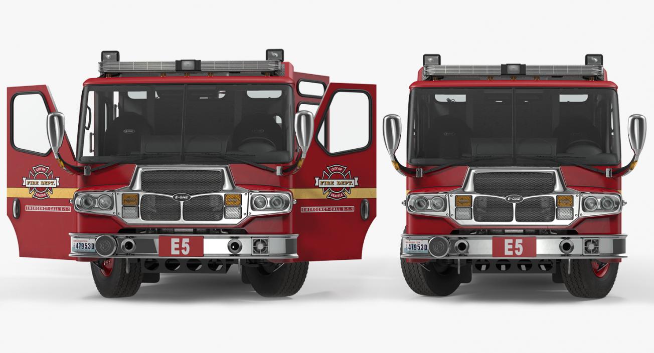 3D Fire Apparatus E-One Quest Seattle Rigged