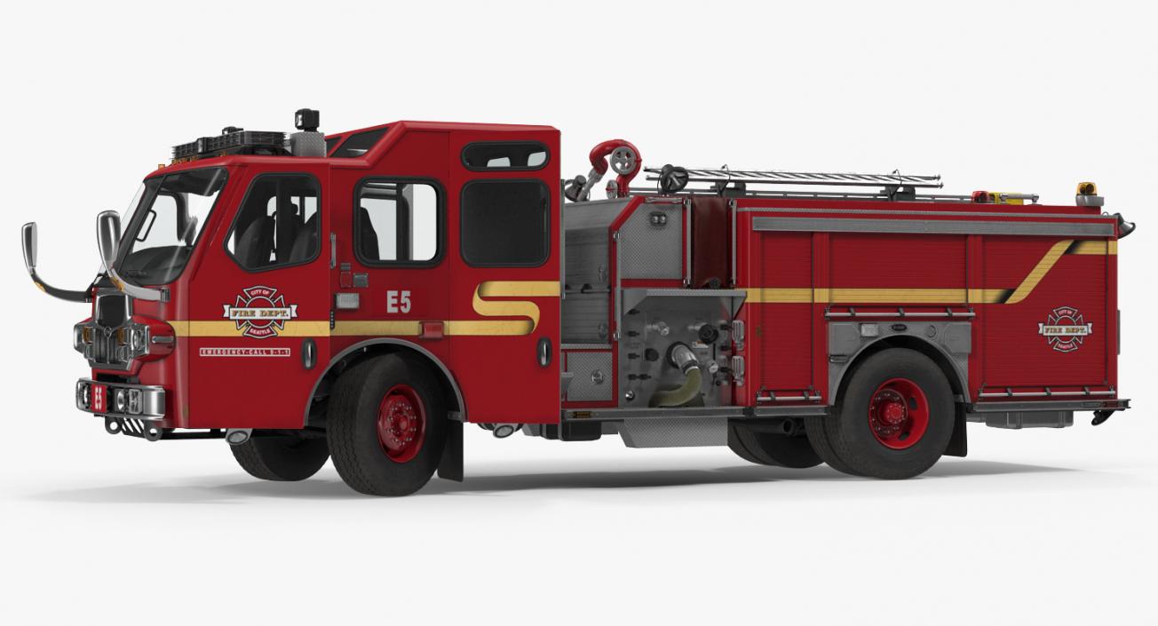 3D Fire Apparatus E-One Quest Seattle Rigged