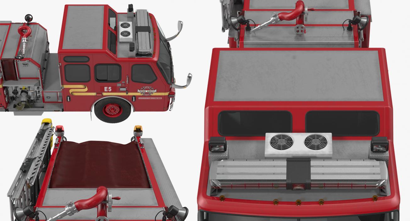 3D Fire Apparatus E-One Quest Seattle Rigged