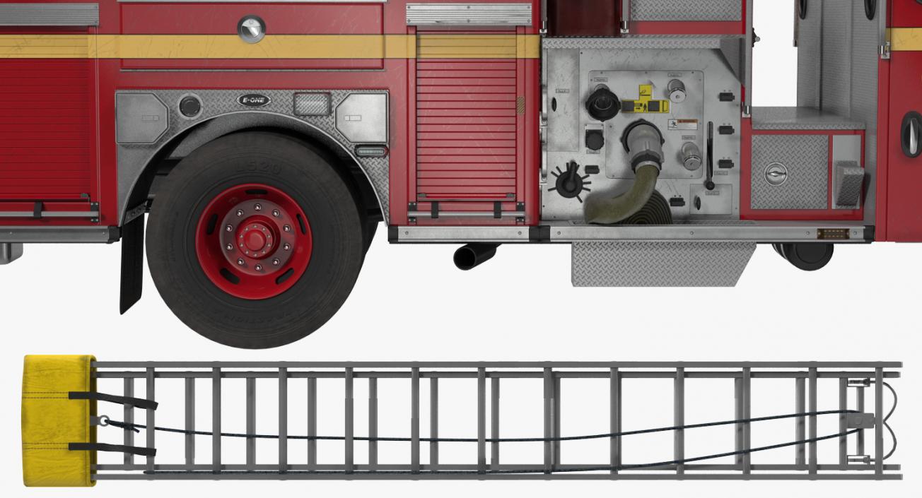 3D Fire Apparatus E-One Quest Seattle Rigged