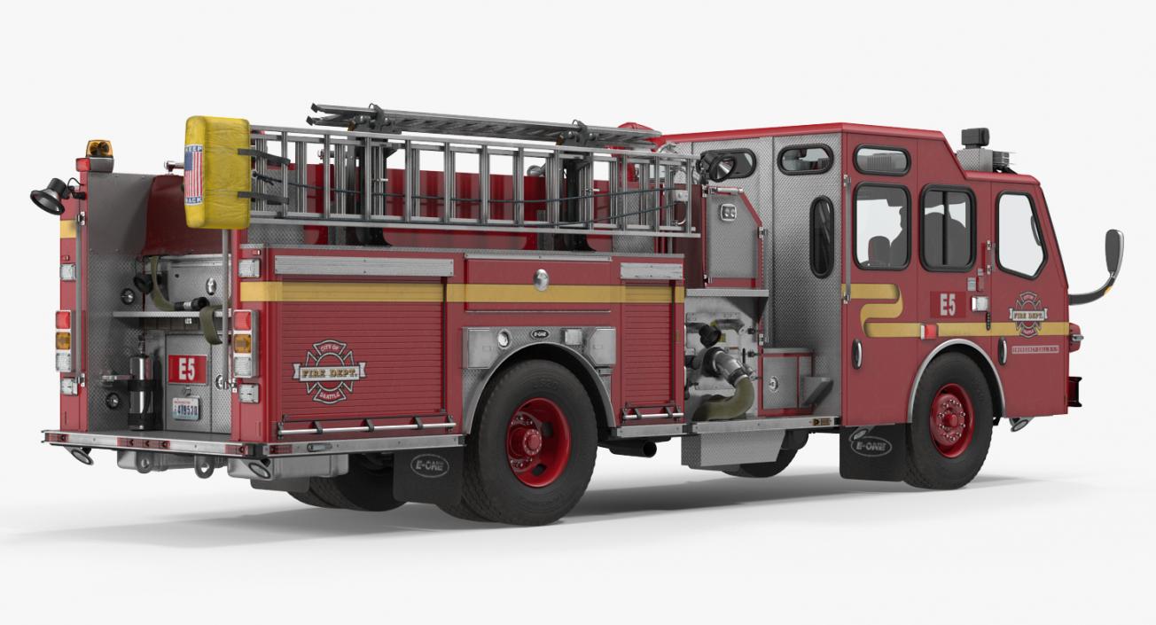 3D Fire Apparatus E-One Quest Seattle Rigged