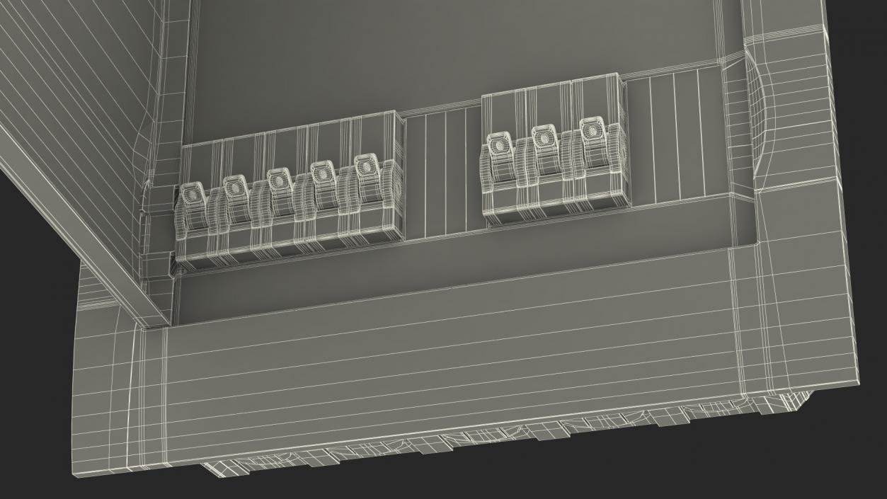 Schneider Electrical Enclosure with Circuit Breakers 3D