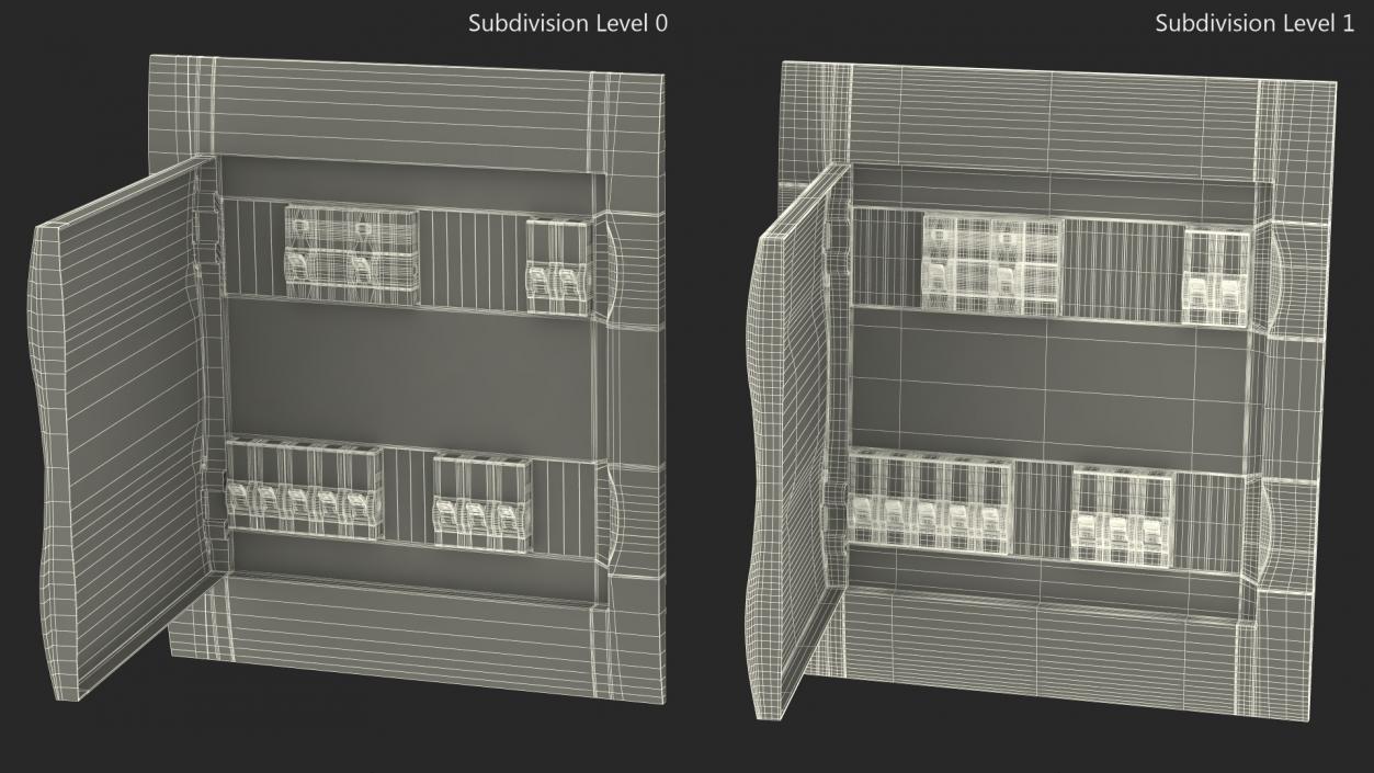 Schneider Electrical Enclosure with Circuit Breakers 3D