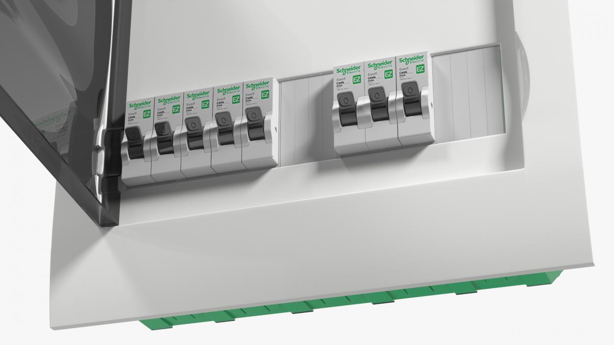 Schneider Electrical Enclosure with Circuit Breakers 3D