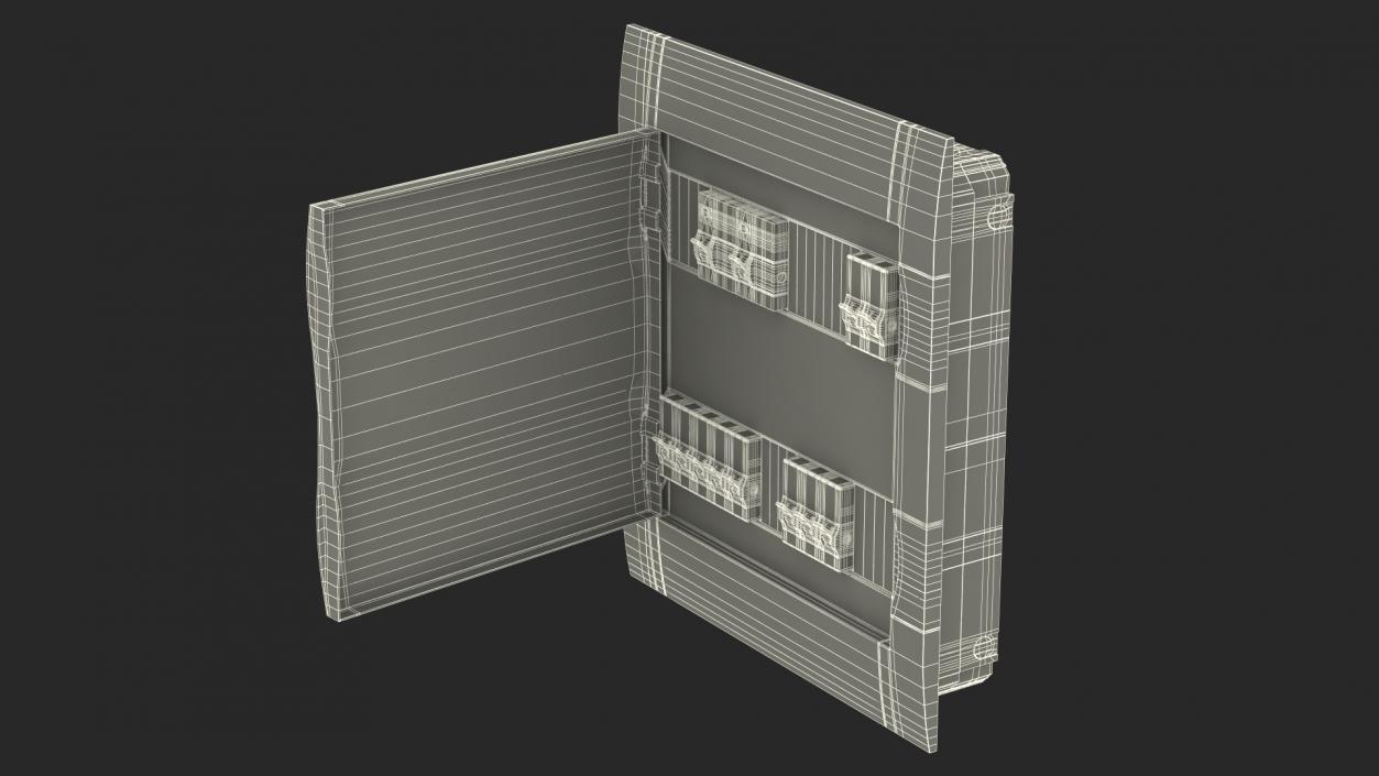 Schneider Electrical Enclosure with Circuit Breakers 3D