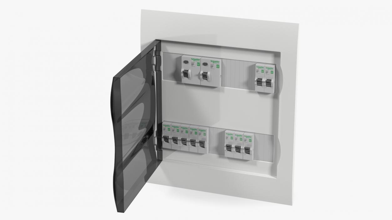 Schneider Electrical Enclosure with Circuit Breakers 3D