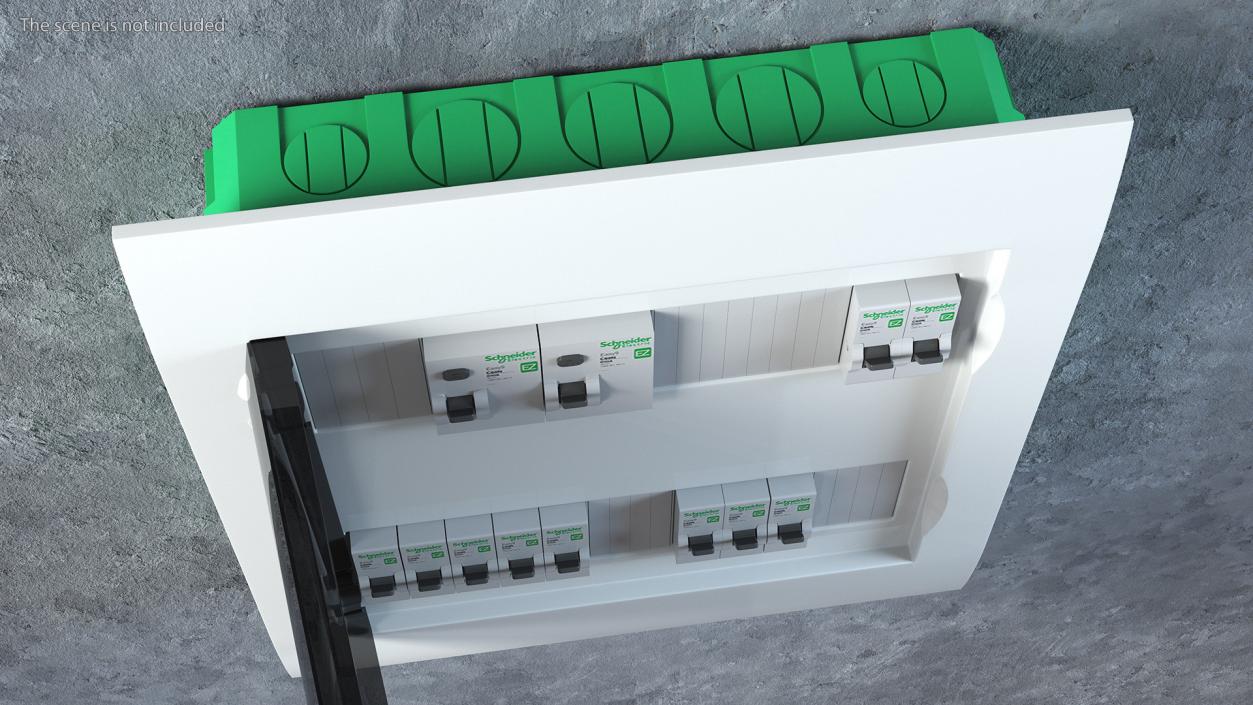 Schneider Electrical Enclosure with Circuit Breakers 3D