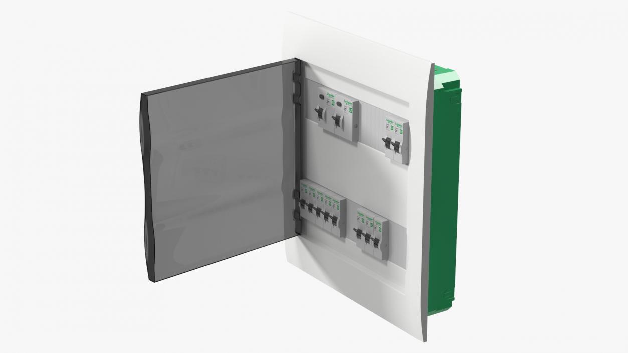 Schneider Electrical Enclosure with Circuit Breakers 3D