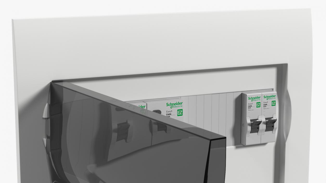 Schneider Electrical Enclosure with Circuit Breakers 3D