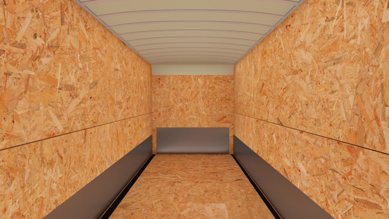 Large Cargo Box Truck Simple Interior 3D