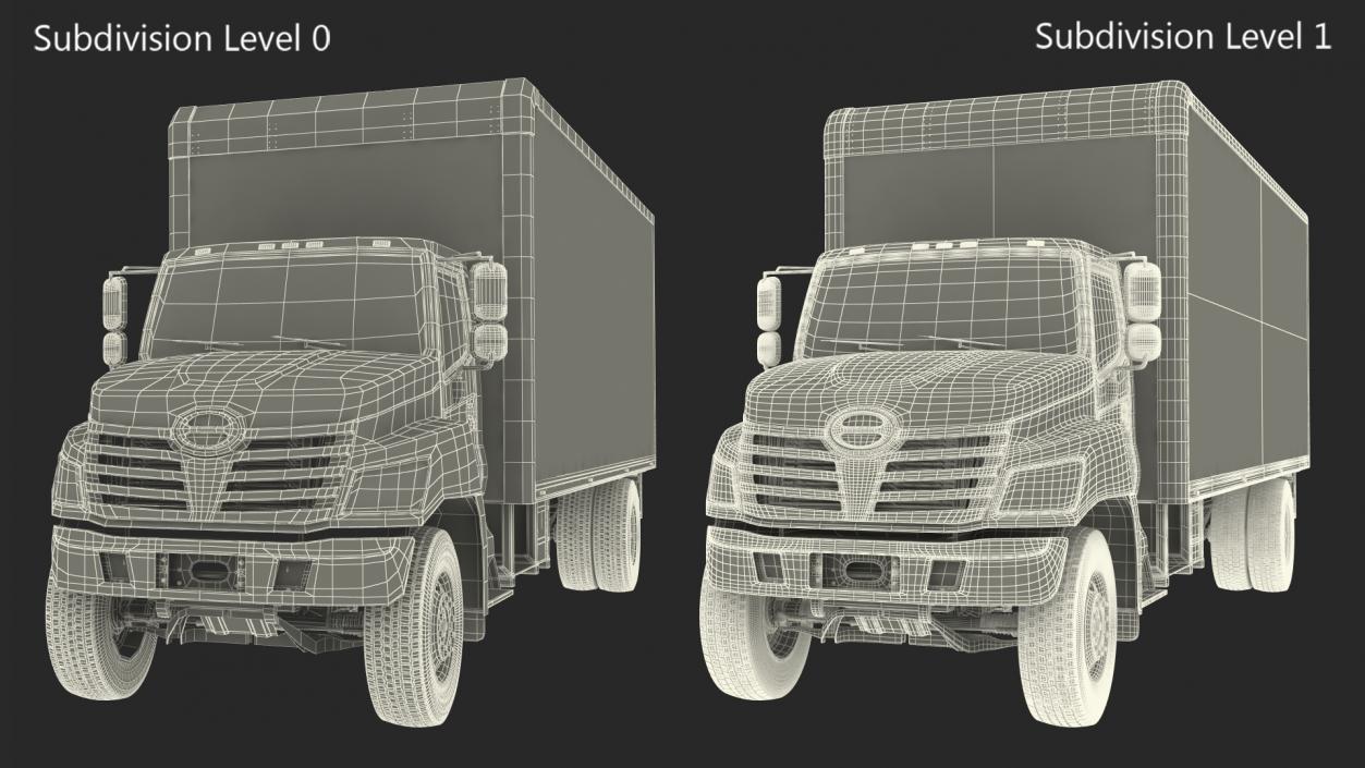 Large Cargo Box Truck Simple Interior 3D