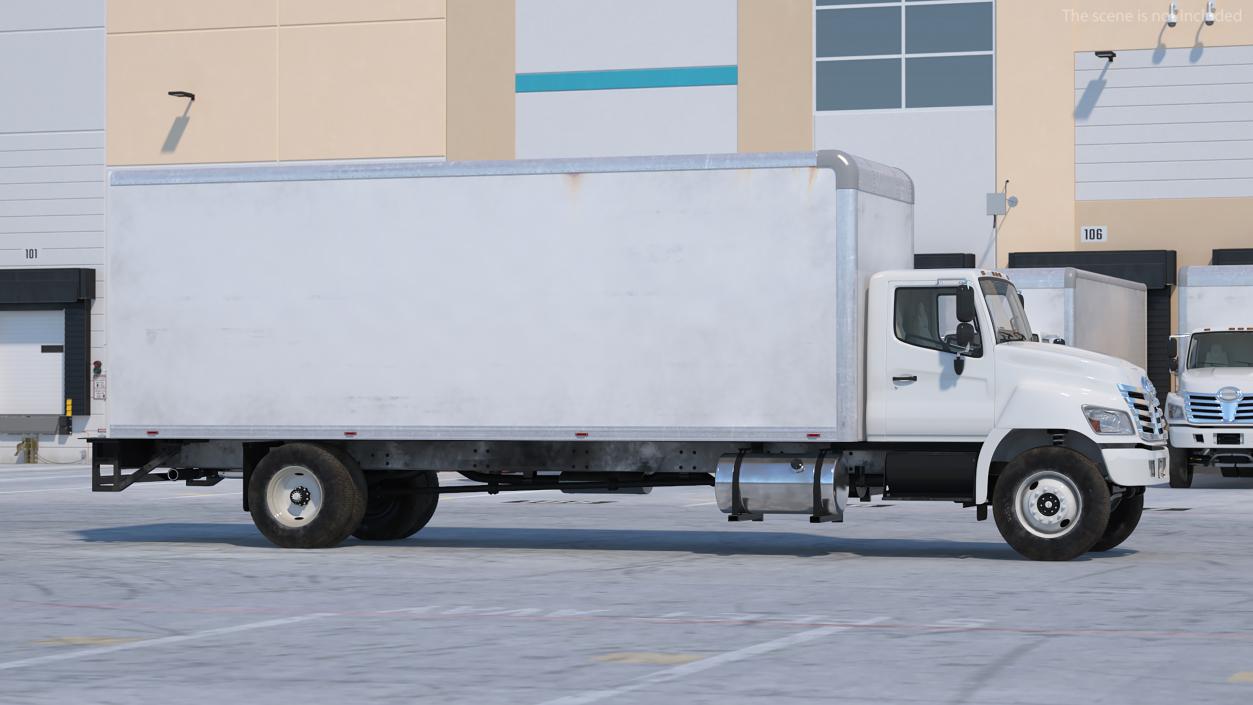 Large Cargo Box Truck Simple Interior 3D