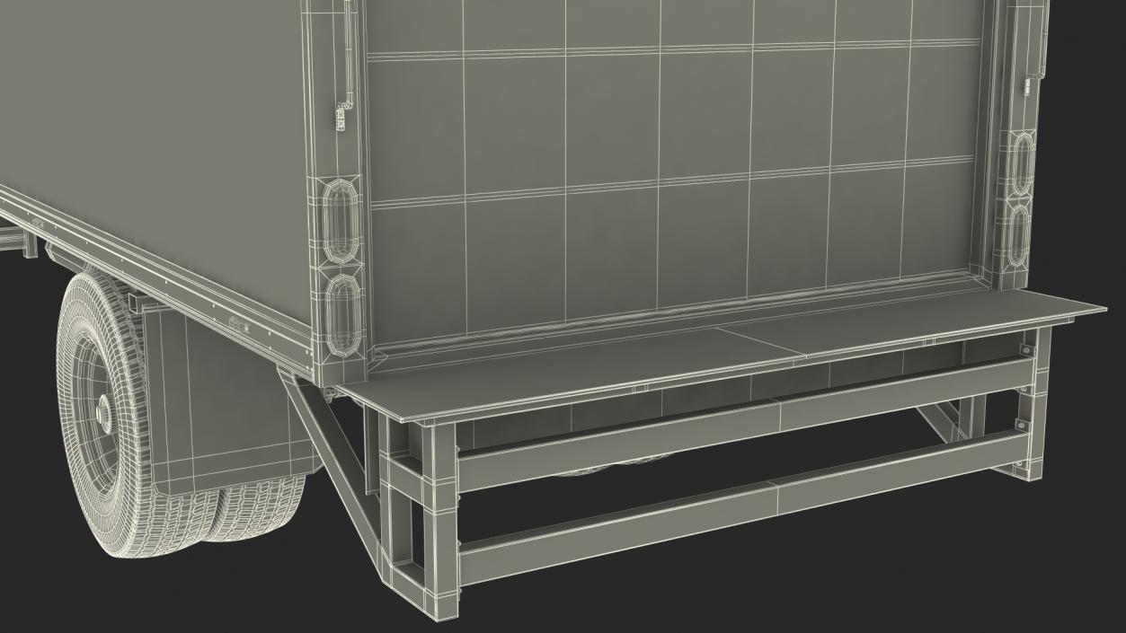 Large Cargo Box Truck Simple Interior 3D