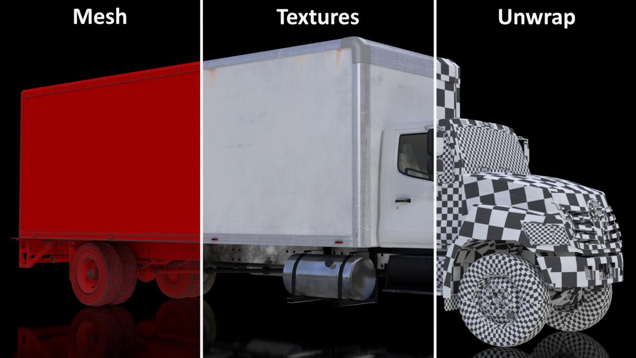 Large Cargo Box Truck Simple Interior 3D