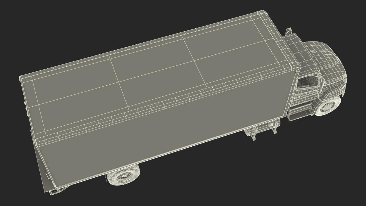 Large Cargo Box Truck Simple Interior 3D