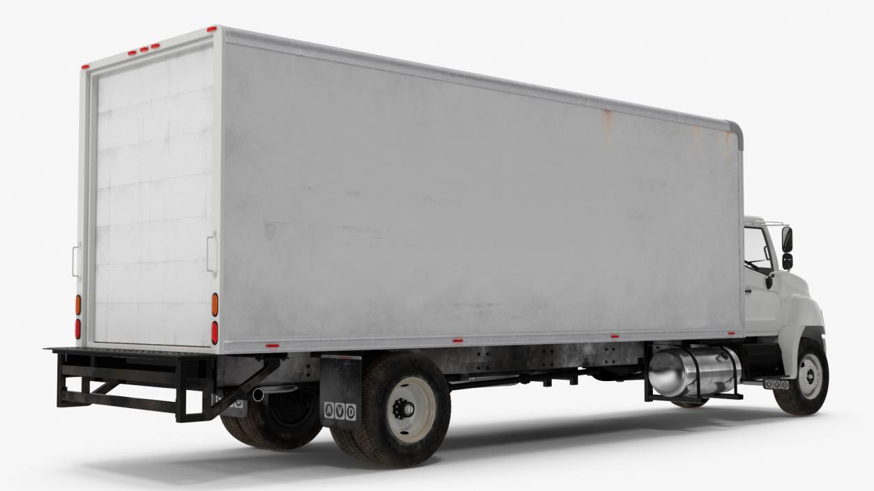 Large Cargo Box Truck Simple Interior 3D