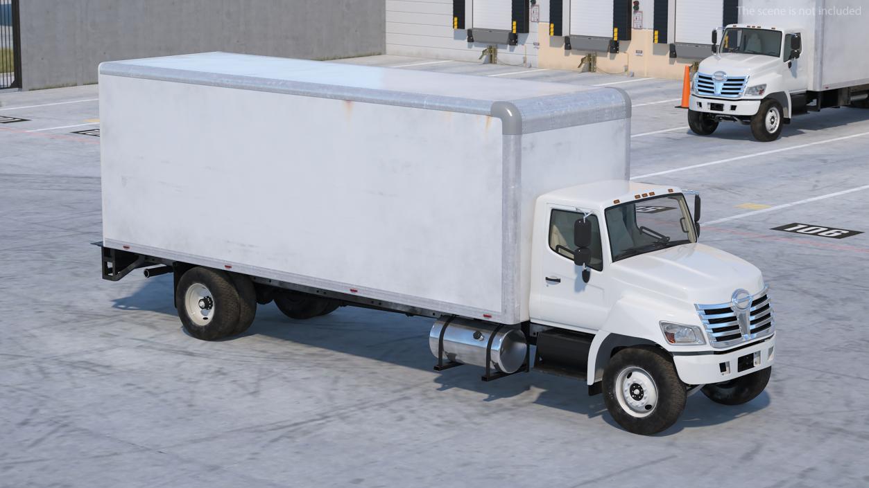 Large Cargo Box Truck Simple Interior 3D