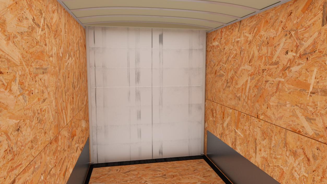 Large Cargo Box Truck Simple Interior 3D