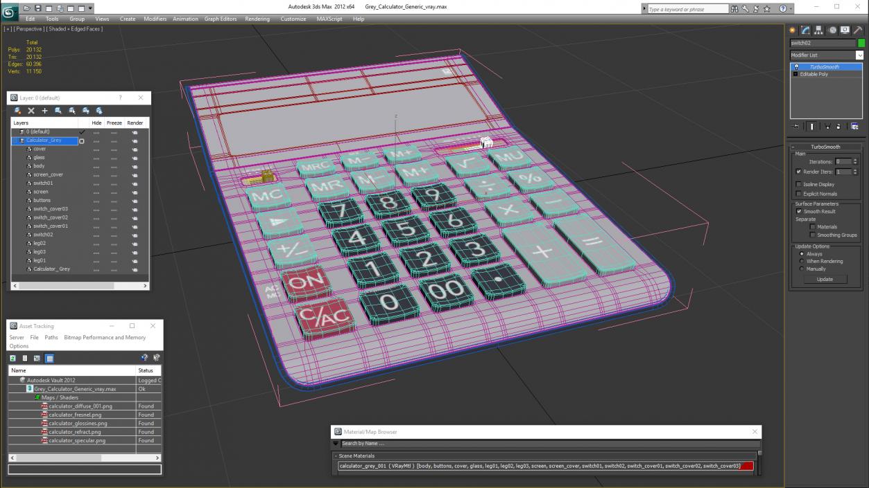 3D Grey Calculator Generic model