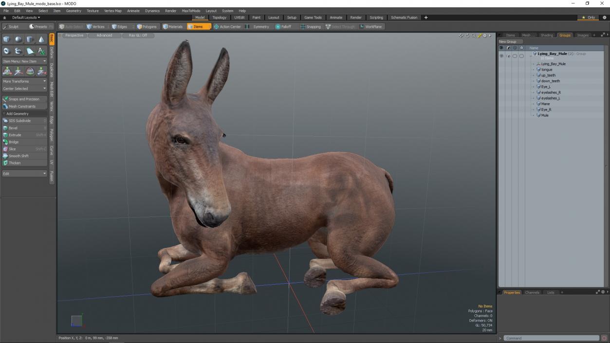 3D Lying Bay Mule 2